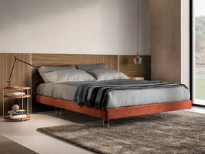 CARRÈ - Double bed with integrated lighting - Bed frame by Adok