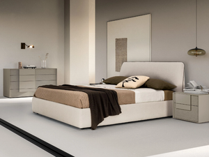 CHLOE - Fabric double bed with upholstered headboard - Bed frame by Adok