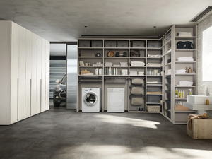 INTERMEZZO - Sectional wooden laundry room cabinet - Cabinet by Adok