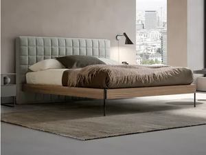 RUBIK - Fabric bed with upholstered headboard - Bed frame by Adok