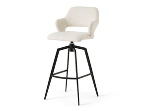 ASYAR - Swivel fabric stool with armrests - Stool by AMPM