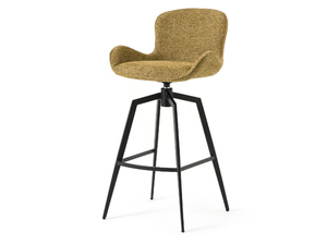 ASYAR - Swivel fabric stool with back - Stool by AMPM