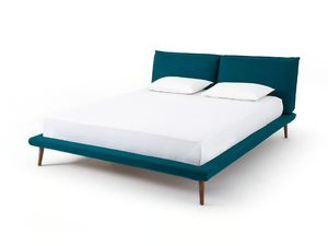 AURORE - Fabric double bed with upholstered headboard - Bed frame by AMPM