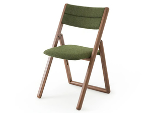 CAMMINATA - Folding walnut and fabric chair - Chair by AMPM