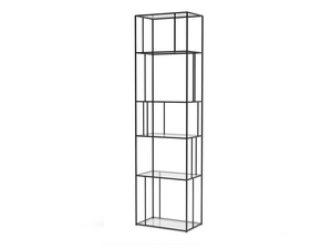 PARALLEL - Open tempered glass and metal bookcase - Cabinet by AMPM