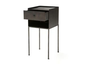 YAZDAN - Square metal bedside table with drawers - Side table by AMPM