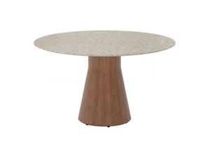 REVERSE WOOD OUTDOOR ME15102 - Round table with iroko base - Table by Andreu World