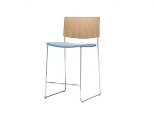 SIT WOOD BQ1209 / BQ1210 - Stackable sled base oak stool with integrated cushion - Accessories by Andreu World