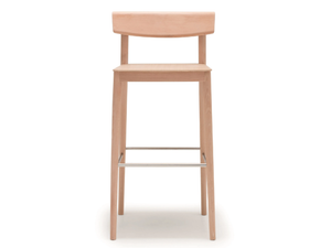 SMART BQ0637 - High wooden stool with back - Stool by Andreu World