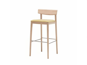 SMART BQ0649 / BQ0659 - High beech stool with integrated cushion with back - Accessories by Andreu World