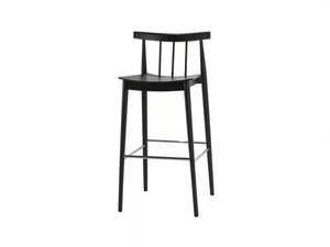 SMILE BQ0327 / BQ0346 - High beech stool with back with footrest - Stool by Andreu World