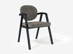KAPPA - Upholstered fabric and ash wood chair with armrests - Chair by Anesis