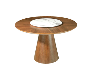 1016 - Round wooden dining table with Lazy Susan - Table by Angel Cerdá