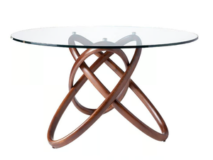 1020 - Round wood and glass table - Table by Angel Cerdá