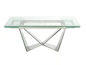 1027 - Extending rectangular glass and steel table - Table by Angel Cerdá