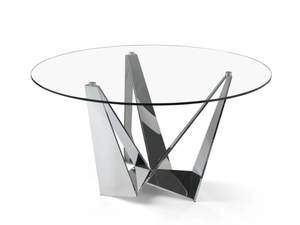 1042 - Round glass and steel living room table - Table by Angel Cerdá