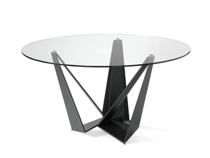 1045 - Round Glass and Stainless Steel living room table - Table by Angel Cerdá