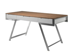 3134 - Rectangular stainless steel and wood writing desk with drawers - Desk by Angel Cerdá