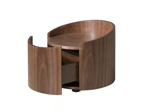 7130 - Round wood veneer bedside table with drawers - Coffee table by Angel Cerdá