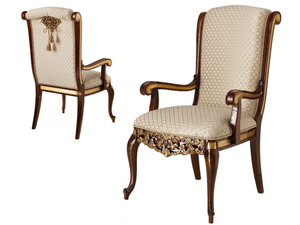 GRAND ROYAL - Classic style upholstered fabric chair with armrests - Chair by A.R. Arredamenti
