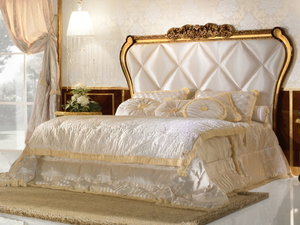GRAND ROYAL - Double bed with upholstered headboard - Bed frame by A.R. Arredamenti
