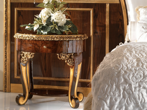 GRAND ROYAL - Oval bedside table with drawers - Side table by A.R. Arredamenti