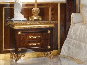 GRAND ROYAL - Rectangular bedside table with drawers - Side table by A.R. Arredamenti