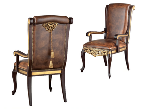 GRAND ROYAL - Upholstered leather chair with armrests - Chair by A.R. Arredamenti
