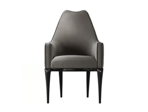 VICTOR - Upholstered leather chair with armrests - Chair by A.R. Arredamenti