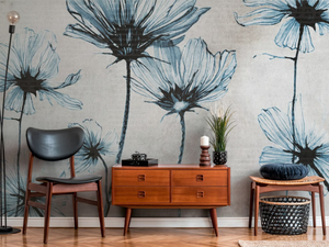 BLUE DAISY - Digital printing vinyl wallpaper - Wallpaper by Architects Paper