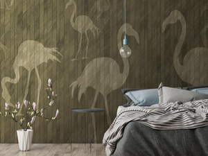 FLAMINGOS - Digital printing vinyl wallpaper - Wallpaper by Architects Paper