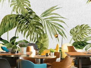 TROPICAL LEAVES ARTWORK - Washable nonwoven wallpaper - Wallpaper by Architects Paper