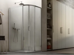 A6 - Semicircular glass shower cabin with sliding door - Shower by Arcom