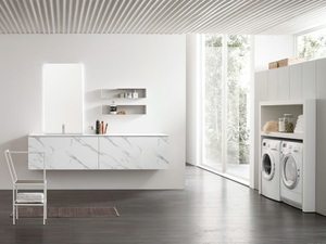 I_WASH - COMPOSITION 06 - Wooden laundry room cabinet - Washbasin cabinet by Arcom