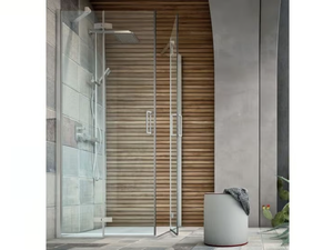 S6 - Corner crystal shower cabin with hinged door - Shower by Arcom