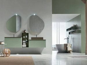 SOUL - COMPOSITION 14 - Double lacquered wall-mounted vanity unit - Washbasin cabinet by Arcom