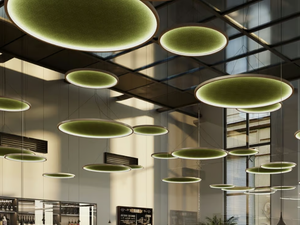 FUTON - Hanging acoustic panel with Integrated Lighting - Screens by Ares Line