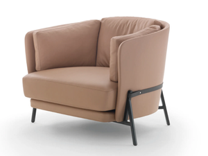 CRADLE - Leather armchair with armrests - Armchair by Arflex