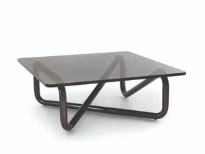 INFINITY - Square glass and steel coffee table - Coffee table by Arflex