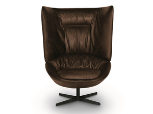 LADLE HIGH - Leather armchair with 4-spoke base high-back - Armchair by Arflex