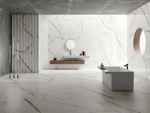ULTRA MARMI - BIANCO STATUARIO - Porcelain stoneware wall/floor slabs with marble effect - Wall tile-stone-brick by ARIOSTEA