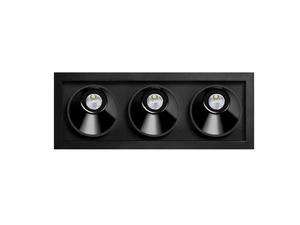 BLACK FOSTER ASYMMETRIC RECESSED 3 - Recessed LED multiple aluminium spotlight - Functional light by Arkoslight