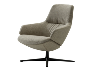 ASTON CLUB - Fabric armchair with armrests with 4-spoke base _ Arper