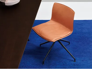 CATIFA 53 - NEW EDITION - Trestle-based leather chair - Chair by Arper