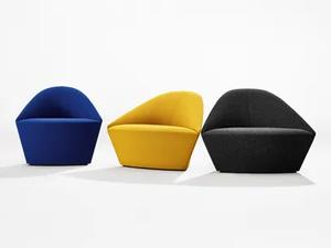 COLINA L - Upholstered fabric easy chair - Armchair by Arper