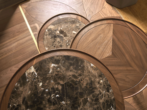 LEONARDO L1040N - Round walnut coffee table - Coffee table by Arte Brotto