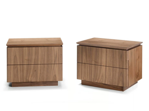 LEONARDO L113N - Walnut bedside table - Side table by Arte Brotto