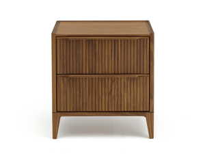 LEONARDO L184 - Walnut bedside table with drawers - Side table by Arte Brotto