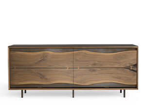 LEONARDO L417N/220 - Walnut sideboard with sliding doors - Cabinet by Arte Brotto