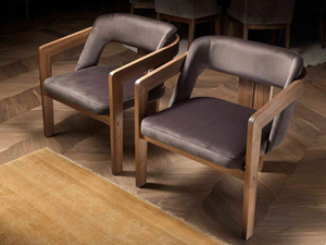 LEONARDO L71N - Leather easy chair with armrests - Armchair by Arte Brotto